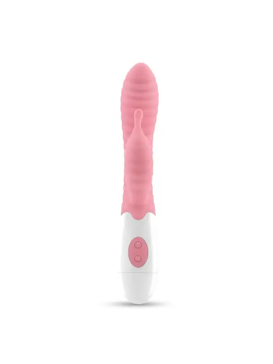 VIBRADOR COM ESTIMULADOR DE CLITÓRIS GUMMIE ROSA E LUBRIFICANTE À BASE DE ÁGUA INCLUÍDO CRUSHIOUS