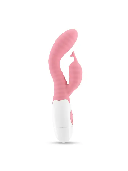VIBRADOR COM ESTIMULADOR DE CLITÓRIS GUMMIE ROSA E LUBRIFICANTE À BASE DE ÁGUA INCLUÍDO CRUSHIOUS