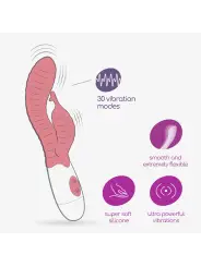 VIBRADOR COM ESTIMULADOR DE CLITÓRIS GUMMIE ROSA E LUBRIFICANTE À BASE DE ÁGUA INCLUÍDO CRUSHIOUS
