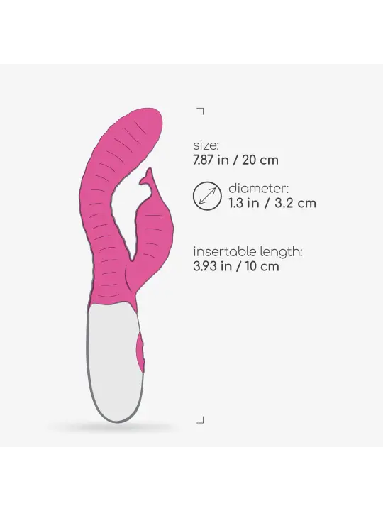 VIBRADOR COM ESTIMULADOR DE CLITÓRIS GUMMIE ROSA E LUBRIFICANTE À BASE DE ÁGUA INCLUÍDO CRUSHIOUS