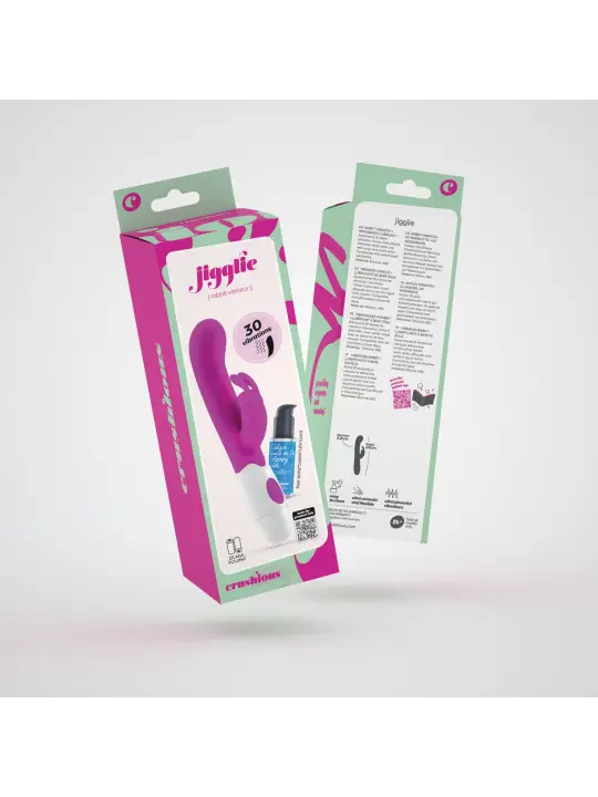 VIBRADOR COM ESTIMULADOR DE CLITÓRIS JIGGLIE E LUBRIFICANTE À BASE DE ÁGUA INCLUÍDO CRUSHIOUS