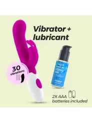 VIBRADOR COM ESTIMULADOR DE CLITÓRIS JIGGLIE E LUBRIFICANTE À BASE DE ÁGUA INCLUÍDO CRUSHIOUS