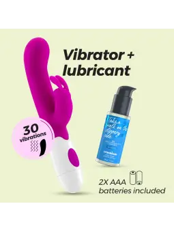 VIBRADOR COM ESTIMULADOR DE CLITÓRIS JIGGLIE E LUBRIFICANTE À BASE DE ÁGUA INCLUÍDO CRUSHIOUS