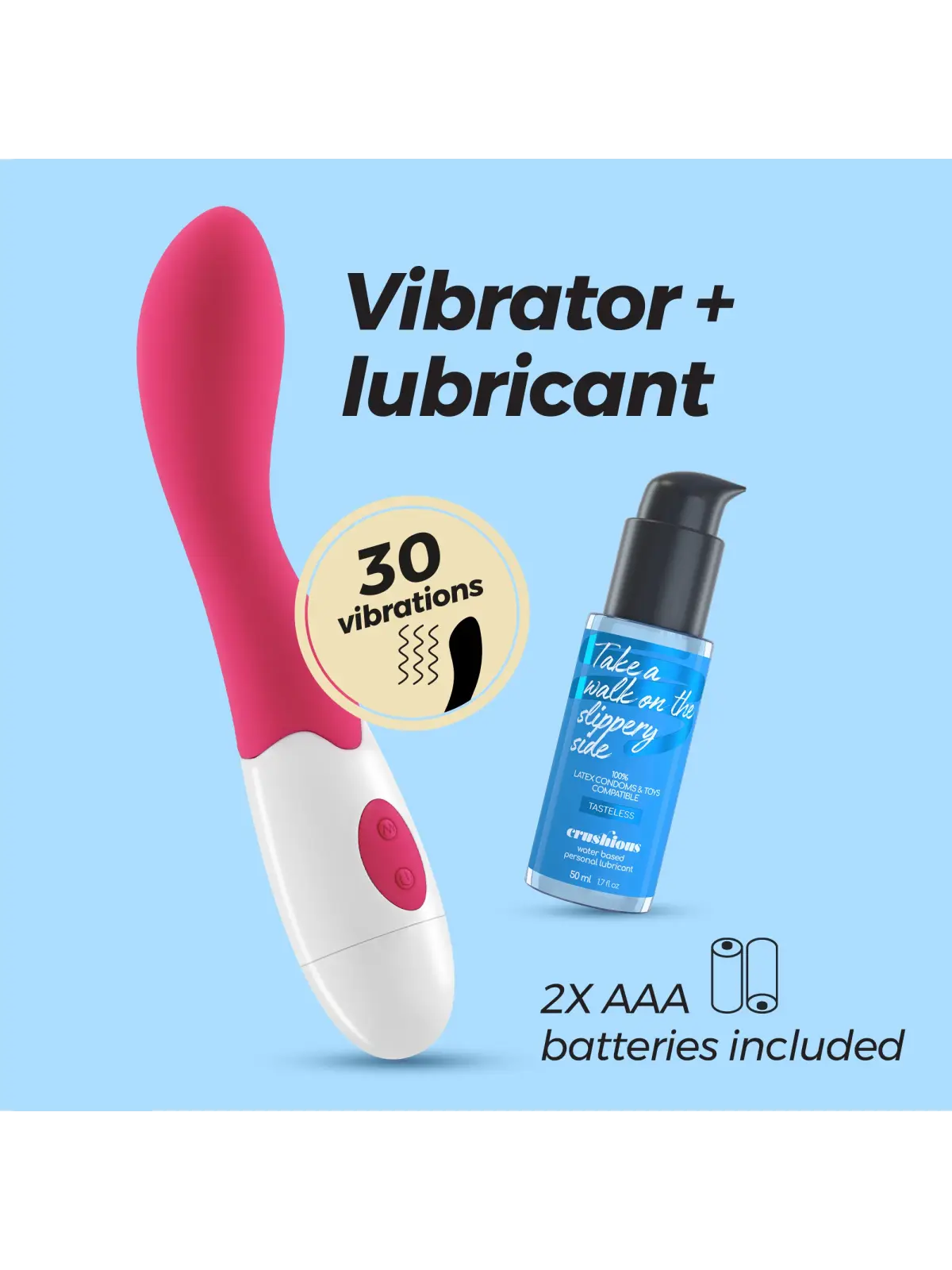 VIBRADOR TWIGLIE COM LUBRIFICANTE À BASE DE ÁGUA INCLUÍDO CRUSHIOUS