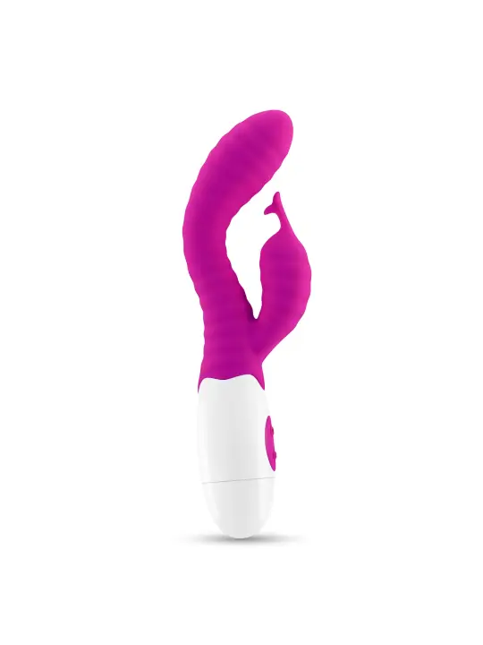 VIBRADOR COM ESTIMULADOR DE CLITÓRIS GUMMIE ROXO E LUBRIFICANTE À BASE DE ÁGUA INCLUÍDO CRUSHIOUS