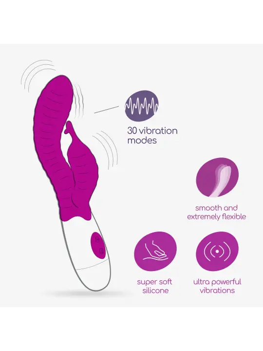 VIBRADOR COM ESTIMULADOR DE CLITÓRIS GUMMIE ROXO E LUBRIFICANTE À BASE DE ÁGUA INCLUÍDO CRUSHIOUS