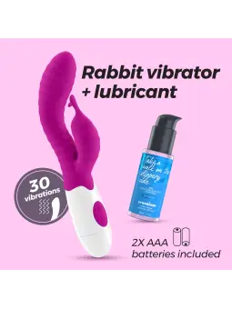 VIBRADOR COM ESTIMULADOR DE CLITÓRIS GUMMIE ROXO E LUBRIFICANTE À BASE DE ÁGUA INCLUÍDO CRUSHIOUS