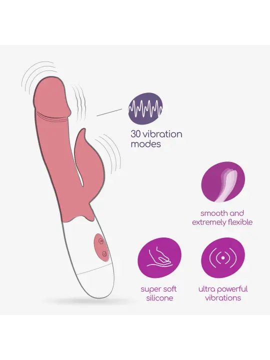 VIBRADOR COM ESTIMULADOR DE CLITÓRIS MOCHI ROSA E LUBRIFICANTE À BASE DE ÁGUA INCLUÍDO CRUSHIOUS