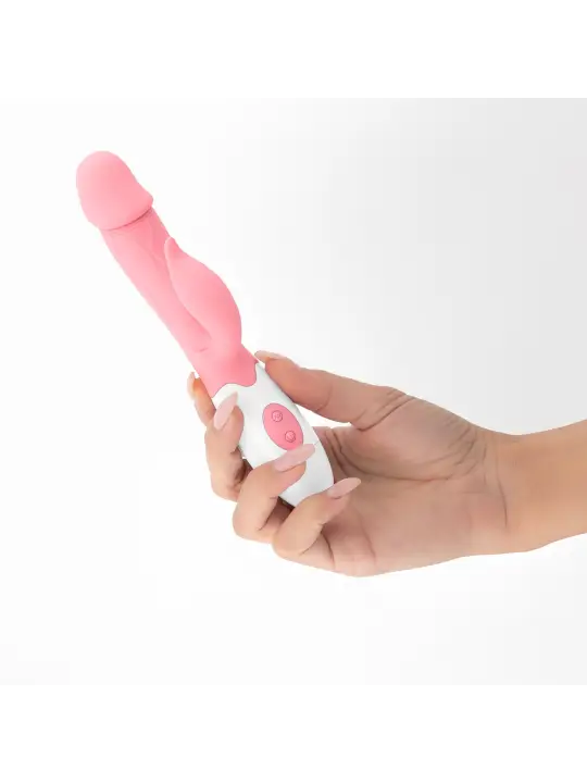 VIBRADOR COM ESTIMULADOR DE CLITÓRIS MOCHI ROSA E LUBRIFICANTE À BASE DE ÁGUA INCLUÍDO CRUSHIOUS