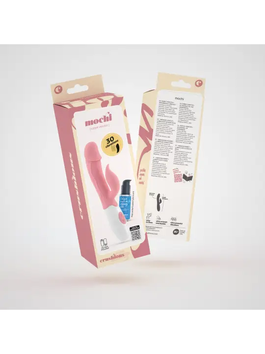 VIBRADOR COM ESTIMULADOR DE CLITÓRIS MOCHI ROSA E LUBRIFICANTE À BASE DE ÁGUA INCLUÍDO CRUSHIOUS