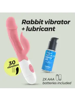 VIBRADOR COM ESTIMULADOR DE CLITÓRIS MOCHI ROSA E LUBRIFICANTE À BASE DE ÁGUA INCLUÍDO CRUSHIOUS
