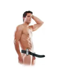 STRAP-ON OCO COM VIBRAÇÃO 8'' VIBRATING HOLLOW FETISH FANTASY SERIES PRETO