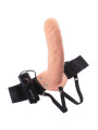 STRAP-ON OCO COM VIBRAÇÃO 8'' VIBRATING HOLLOW FETISH FANTASY SERIES BRANCO