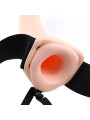 STRAP-ON OCO COM VIBRAÇÃO 8'' VIBRATING HOLLOW FETISH FANTASY SERIES BRANCO