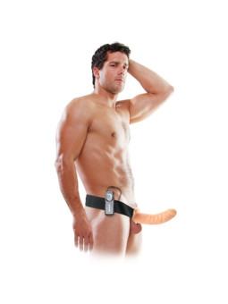 STRAP-ON OCO COM VIBRAÇÃO 8'' VIBRATING HOLLOW FETISH FANTASY SERIES BRANCO