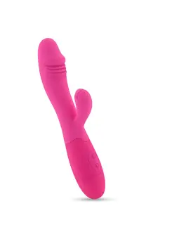 VIBRADOR RECARREGÁVEL COM ESTIMULADOR DE CLITÓRIS BLOSSOMS ROSA CHOQUE E LUBRIFICANTE À BASE DE ÁGUA INCLUÍDO CRUSHIOUS