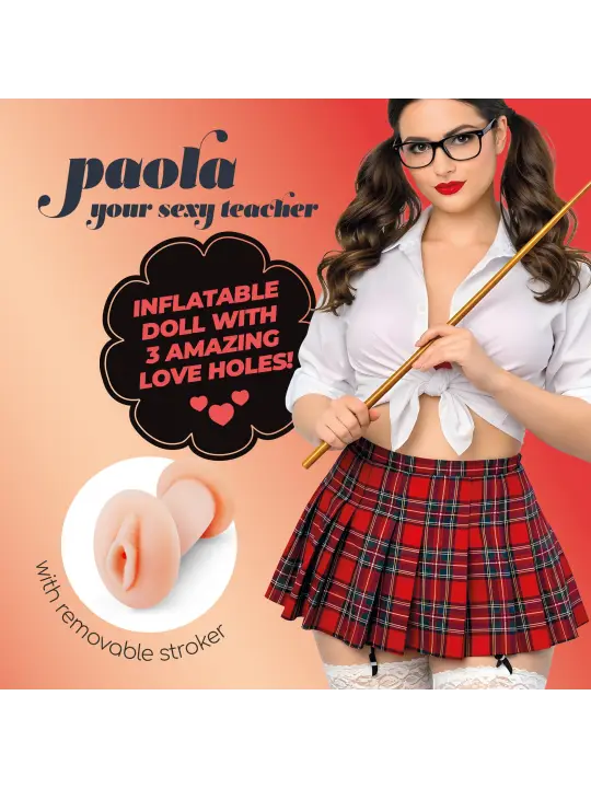 PAOLA A PROFESSORA BONECA INSUFLÁVEL COM MASTURBADOR CRUSHIOUS