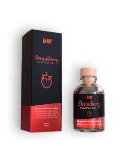 GEL DE MASSAGEM COM SABOR A MORANGO INTT 30ML
