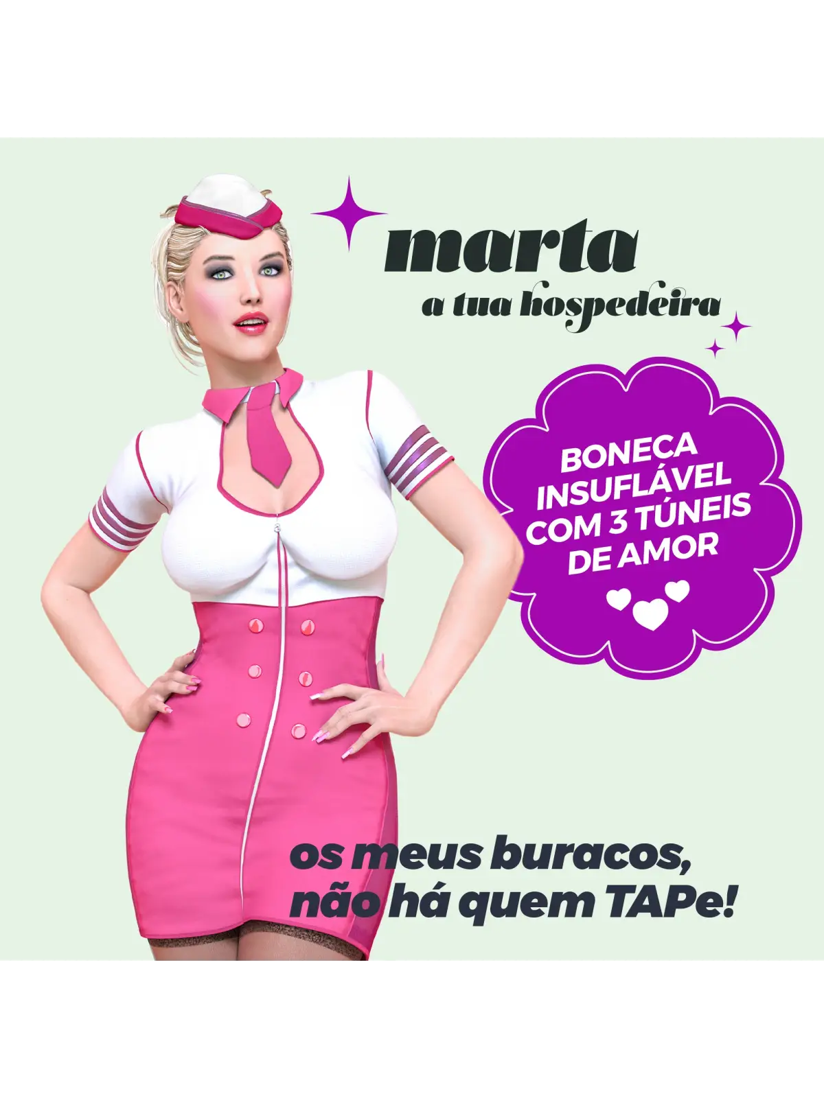 MARTA A HOSPEDEIRA BONECA INSUFLÁVEL LOIRA CRUSHIOUS