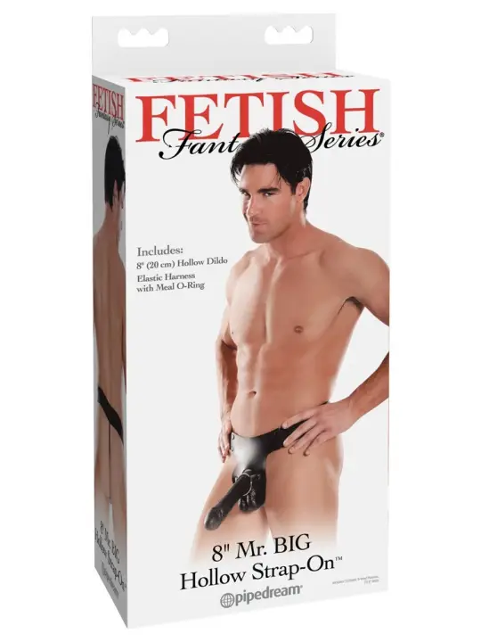 STRAP-ON OCO 8'' MR. BIG HOLLOW FETISH FANTASY SERIES PRETO