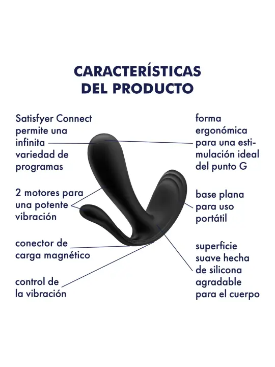 ESTIMULADOR DO PONTO-G E ANAL TOP SECRET + COM APP SATISFYER PRETO ESTIMULADOR DO PONTO-G E ANAL TOP SECRET + COM APP SATISFYER PRETO