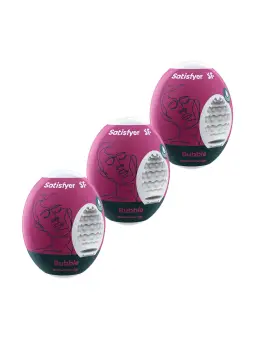 PACK DE 3 MASTURBADOR MASTURBATOR EGG BUBBLE SATISFYER