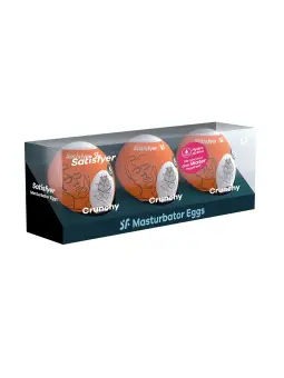 PACK DE 3 MASTURBADOR MASTURBATOR EGG CRUNCHY SATISFYER
