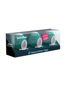 PACK DE 3 MASTURBADOR MASTURBATOR EGG NAUGHTY SATISFYER