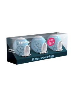 PACK DE 3 MASTURBADOR MASTURBATOR EGG SAVAGE SATISFYER