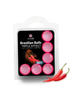 BOLAS LUBRIFICANTES BRAZILIAN BALLS EFEITO TRIPLO 6 X 4GR