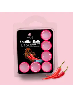 BOLAS LUBRIFICANTES BRAZILIAN BALLS EFEITO TRIPLO 6 X 4GR