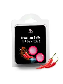 BOLAS LUBRIFICANTES BRAZILIAN BALLS EFEITO TRIPLO 2 X 4GR