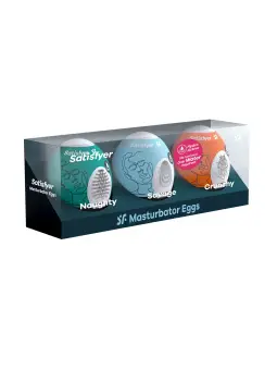 PACK DE 3 MASTURBADOR MASTURBATOR EGG NAUGHTY, SAVAGE E CRUNCHY SATISFYER