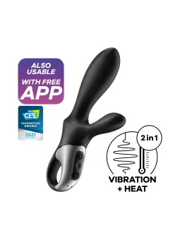 VIBRADOR HEAT CLIMAX + COM APP SATISFYER PRETO