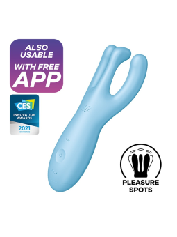 VIBRADOR THREESOME 4 COM APP SATISFYER AZUL